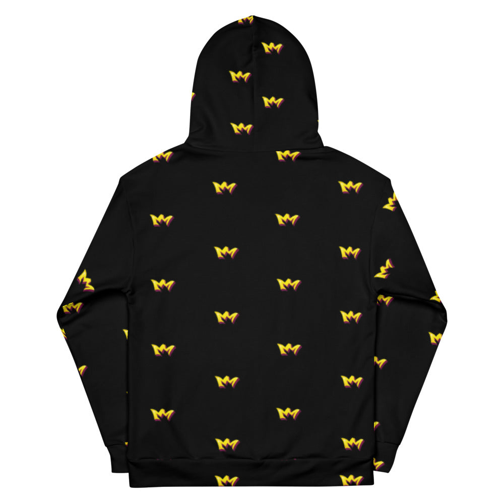 Gold Crown Pattern Fleece Hoodie